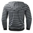 thumbnail image 5 of XIAONU Mens Hoodies Trendy Striped Print Drawstring Button Hoodie Loose Long-Sleeved Pullover Hooded Sweatshirt, 5 of 8