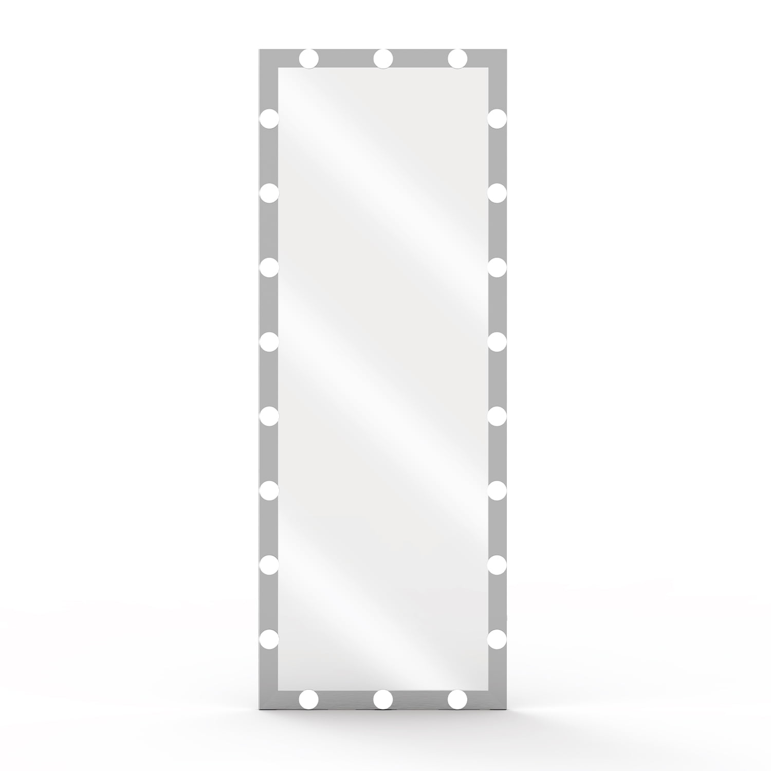 Kadyn LED Full Length Mirror Dressing Mirror, Large Rectangle Bedroom Bathroom Mirror with Touch Button and 3 Color Lights, White Kadyn LED Full Length Mirror Dressing Mirror, Large Rectangle Bedroom Bathroom Mirror with Touch Button and 3 Color Lights, White