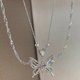 thumbnail image 1 of Collar de mariposa Y2k yuxing 2 piezas color plata colgante de cristal Moda nueva tendencia 2023, 1 of 5