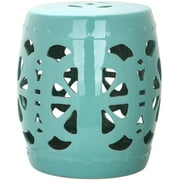 Safavieh Blossom Solid Indoor/Outdoor Garden Patio Stool, Light Blue