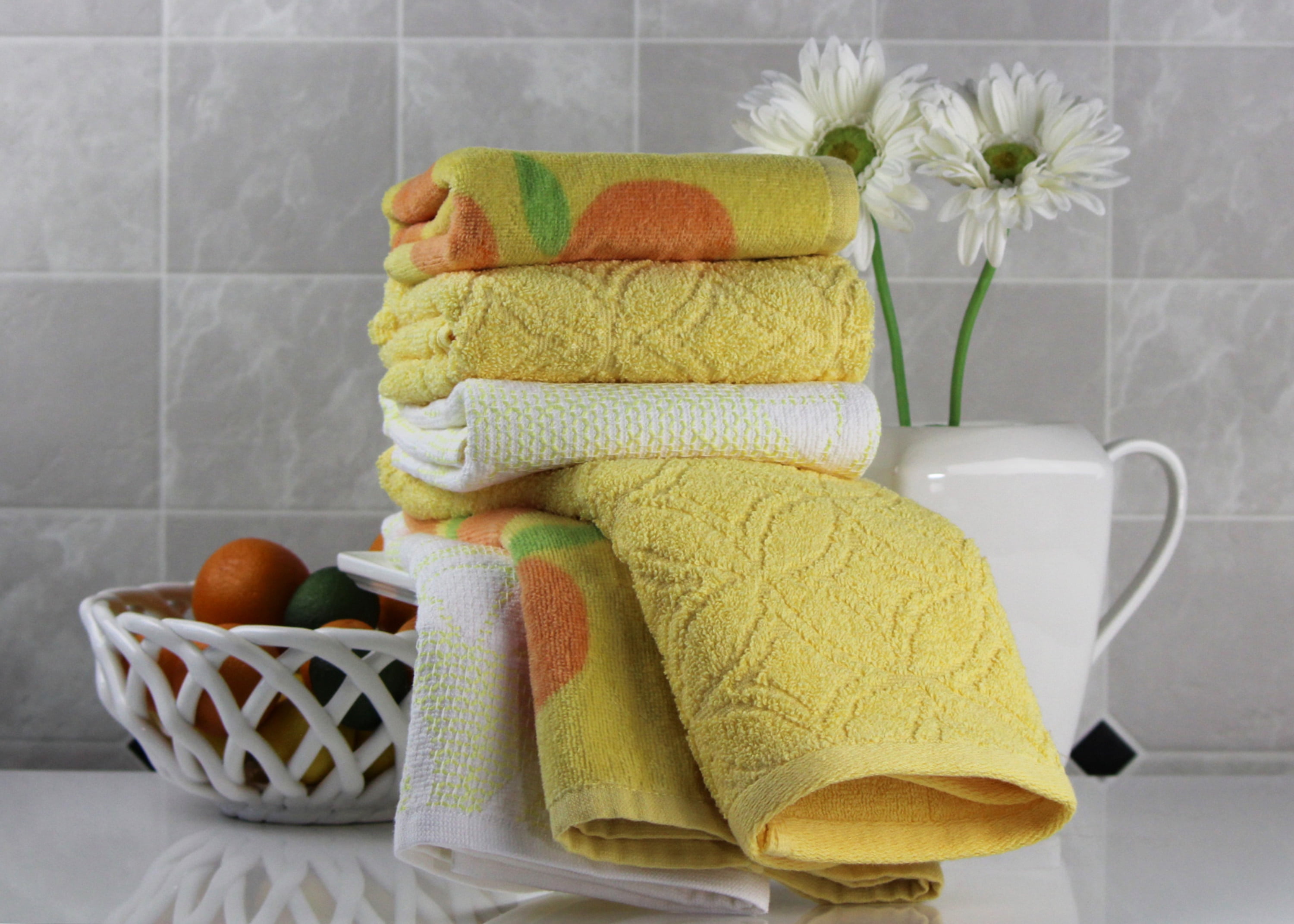 Freshee with Intellifresh Technology, 6 Pack, Kitchen Towel Set, Yellow
