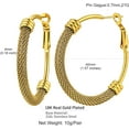 thumbnail image 6 of ChainsHouse Gold Plated Hoop Earring for Women Half Mesh Link Hypoallergenic Trendy Hoops, 40mm, 6 of 9