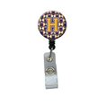 thumbnail image 1 of Carolines Treasures CJ1064-HBR Lettre H Football Violet & Or Rétractable Badge Bobine, 1 of 2