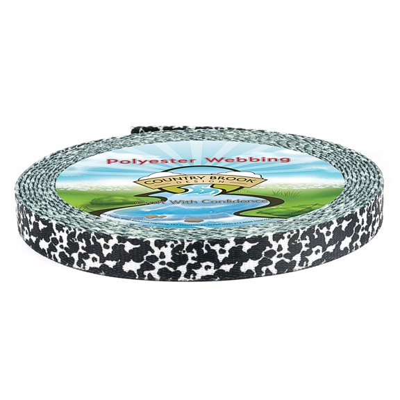 Country Brook Design - Dairy Cow Polyester Webbing (5/8 Inch, 10 Yards)