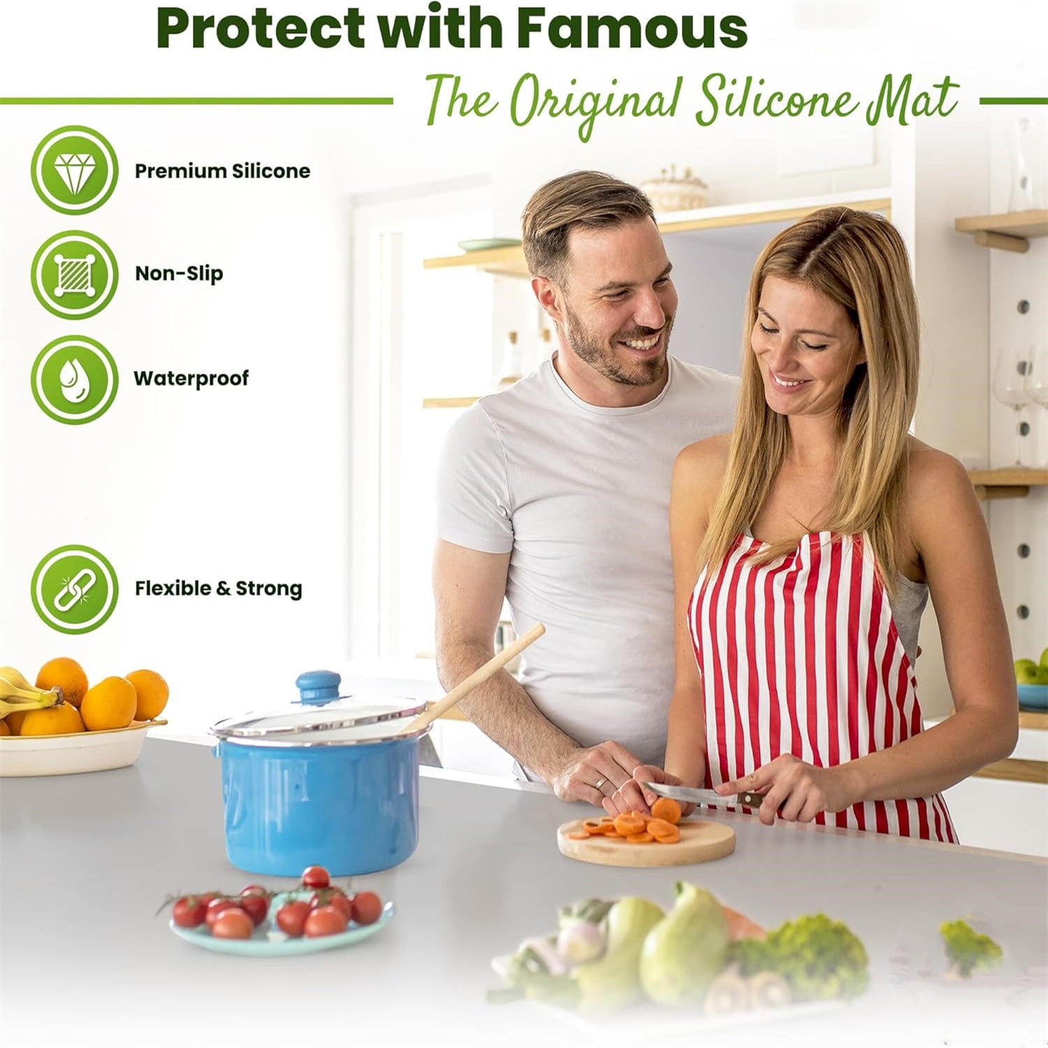 Mat 25" x 17" Cooking Mat Thick , Kitchen Counter Mat - Coffee Machine, Glass  Stove Cover Countertop Protector for Air Fryer, Baking mat (Semi-Translucent)