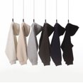thumbnail image 4 of Autumn/Winter Heavyweight 500g Double-Headed Zipper High Neck Cardigan Jacket Solid Color Loose Casual Hoodie, 4 of 4