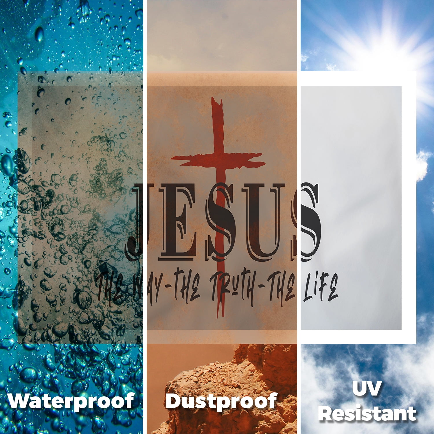 Jesus the Way the Truth the Life Yard Sign 2 Pack of 24 Inch x 36 Inch Single Sided Weatherproof Heavy-Duty Plastic with Stake | Christian Faith, Biblical Message, Durable Material |