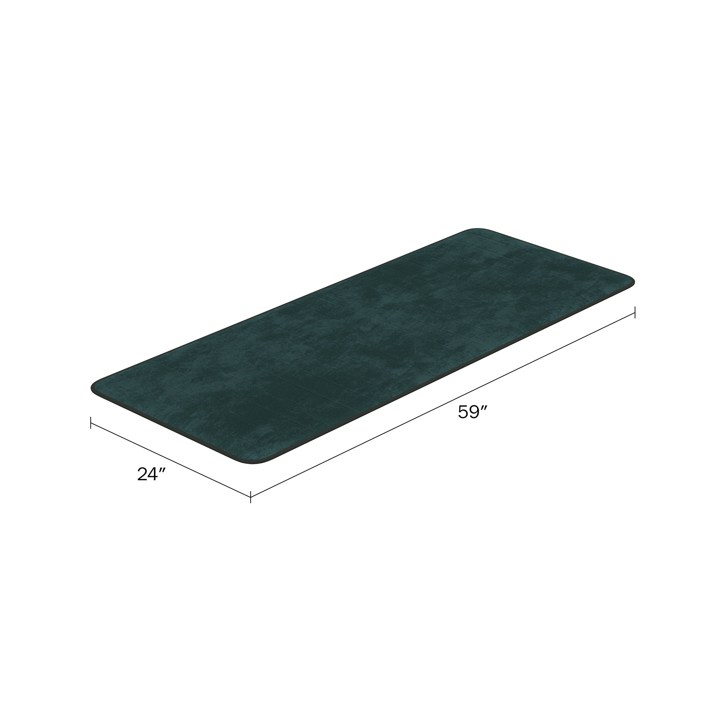 Somerset Home Oversized Nonslip Memory Foam Bathroom Rug Runner, Forest Green