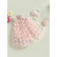 thumbnail image 3 of Bagilaanoe Newborn Baby Girl Rompers Dress 3D Butterfly Sleeveless Bodysuit + Headband 3M 6M 12M 18M 24M Infant Tulle One Piece Jumpsuit, 3 of 9