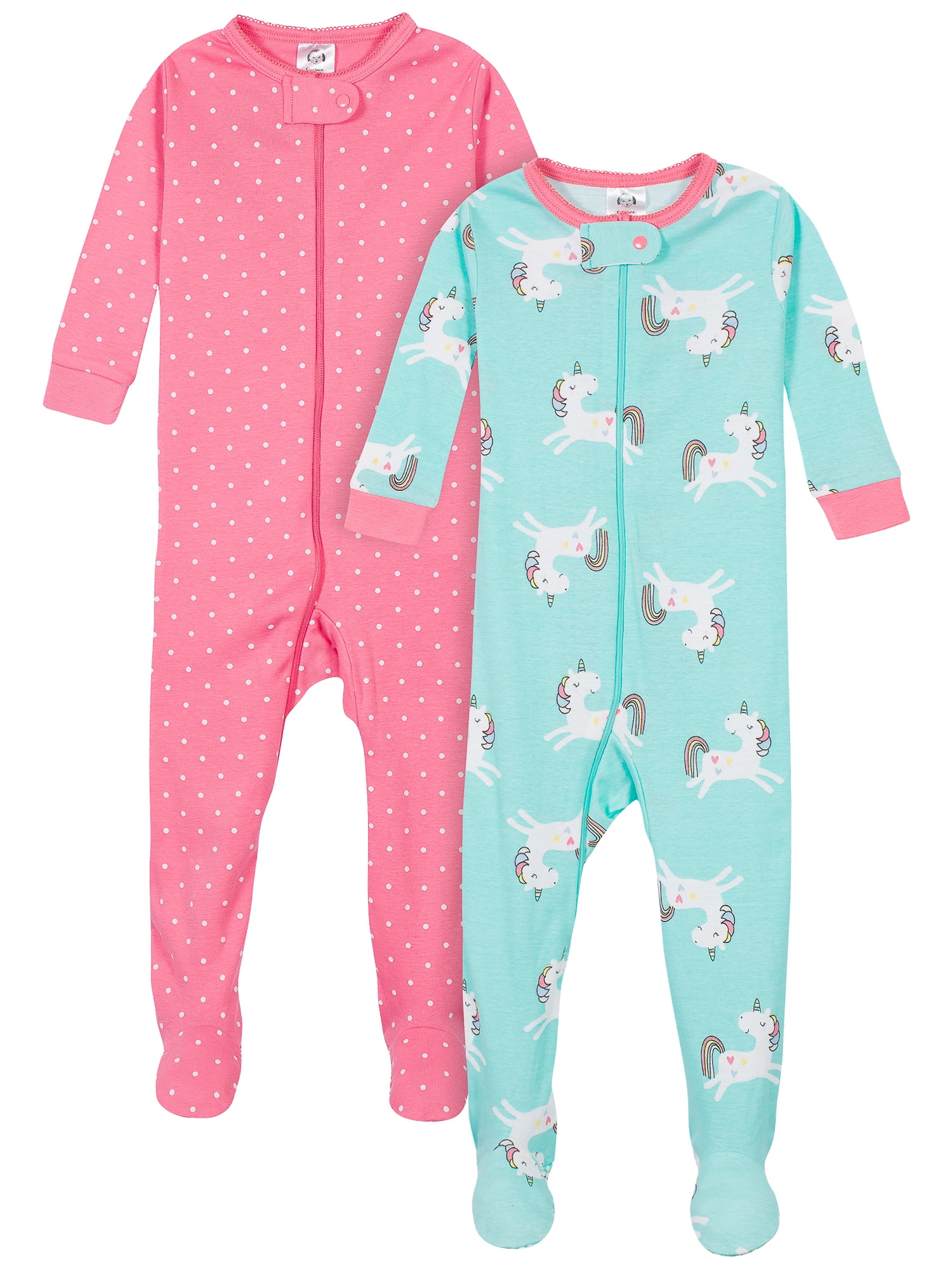Gerber Gerber Baby & Toddler Girls Snug Fit Cotton Footed 1pc Pajamas