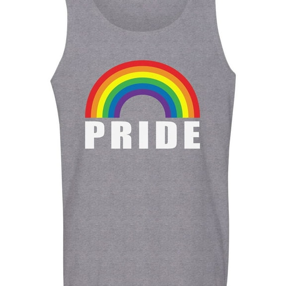 Jem Mens Pride Rainbow Tank Top, Grey, Medium