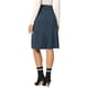 thumbnail image 3 of Falda de ante para mujer INSPIRE CHIC, hasta la rodilla, con botones, bolsillos decorativos, falda en A, M azul oscuro, 3 of 6