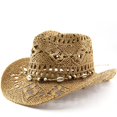 thumbnail image 2 of Straw Cowgirl Hat, Western Cowboy Hat, Wide Brim Sun Beach Hat for Men and Women, 2 of 8