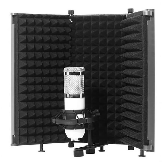 Sound Proof Foam Panels For Walls Microphone Isolation Shield Sound Absorbing Vocal Recording Diffusion Mic Booth Shield Insulation Diffuser Noise Deadening Suitable For Condenser Microphone