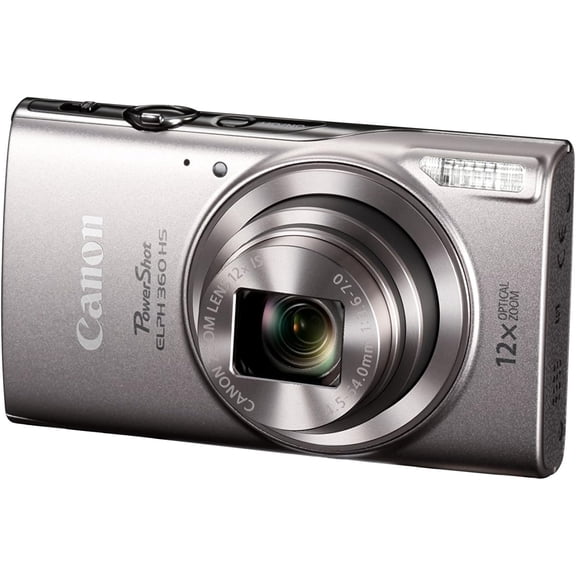 Canon PowerShot ELPH 360 HS A 20.2MP Digital Camera 12x Optical Zoom WiFi Silver - International Version