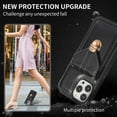 thumbnail image 4 of Wallet Case Apply to iPhone 12/12 Pro,Luxury PU Leather Card Package with Metal Buckle Long Shoulder Strap Stand Function Hard PC Bumper Shockproof Protector (iPhone 12/12 Pro, Black), 4 of 16