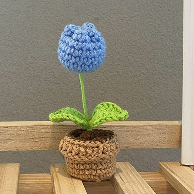 Finished Hand Woven Crochet Flower Non Braking Non Fading Crochet Flower for Table Home and Car Decoration