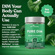 DIM Supplement Pure 200 Mg for Women or Men – Estrogen Hormone Balance Supplement for Energy, Fatigue, Stress, Menopause, Hot Flashes – Enhanced Bioavailability BioPerine – 60 Vegan Soft Capsules