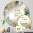 thumbnail image 4 of DESIGN ART Designart 'Golden Hour In Turquoise Waves IV' Printed Abstract Painting Wall Mirror 20in.x30in., 4 of 5