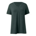 thumbnail image 4 of TYGHBN Women's Casual V Neck Pocket Tee Short Sleeve Basic Top for Everyday Wear In Spring and Summer Machine Washable Versatile Style for Pairing with Pants Long Sleeve Rayon Tops for Women Athletic, 4 of 5