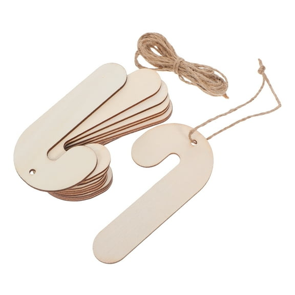 HEANUJJ 30pcs Blank Candy Cane Ornaments Unfinished Wood Khaki for Christmas Decorations