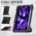 thumbnail image 5 of For iPad Air 5th/4th Generation 10.9 Inch 2022/2020 Case, 360 Rotating Shockproof Cover with Stand, Handle, Shoulder Strap, Black, 5 of 7