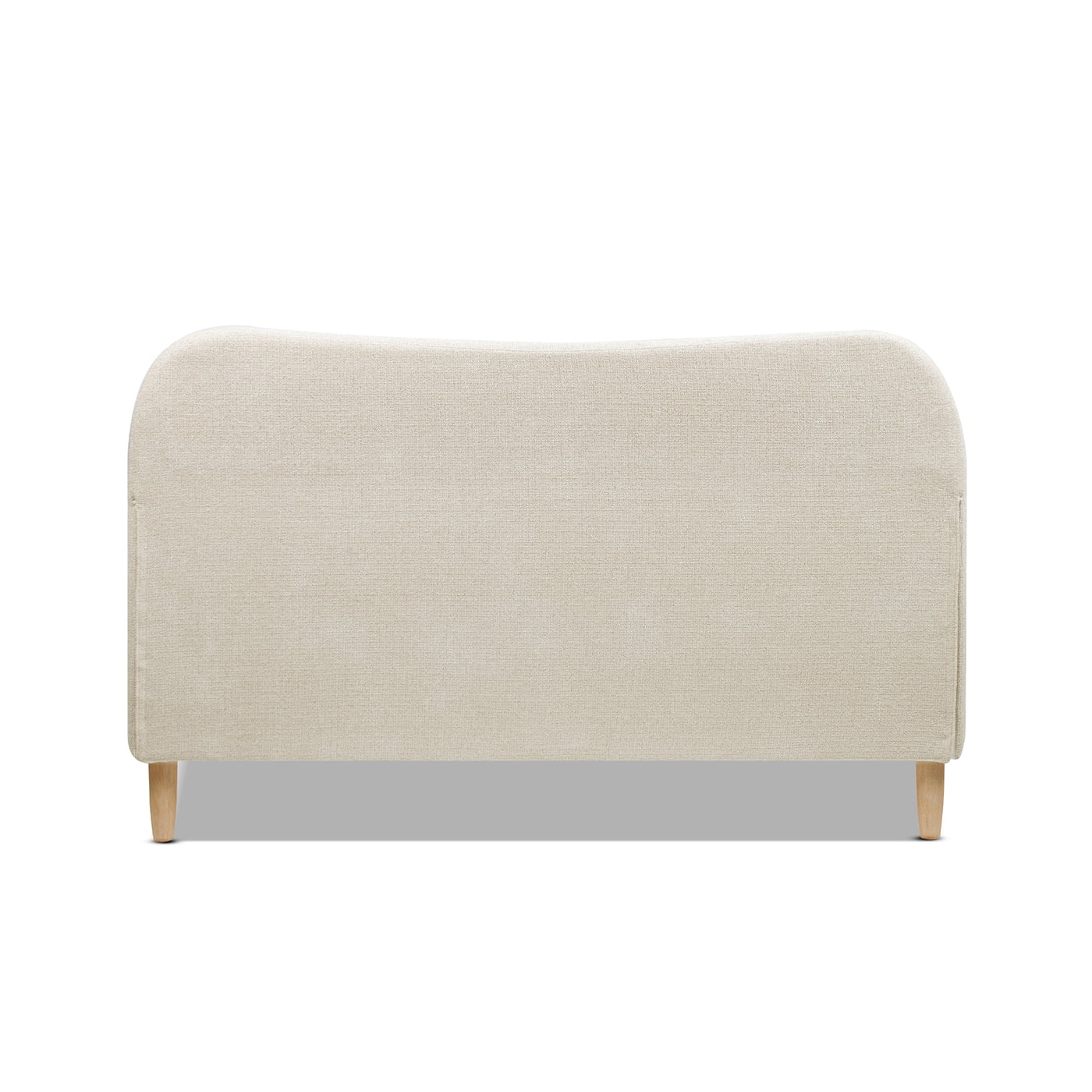 Jennifer Taylor Home Roman Curved Headboard Upholstered Platform Bed Queen Oatmeal Light Beige Chenille