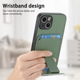 thumbnail image 6 of for iPhone 12 Back Case, Luxury Ultra Slim Carbon Fiber Card Slot with Kickstand Shockproof Protective, Support Car Magnetic Mount Case Cover for iPhone 12, Green, 6 of 8
