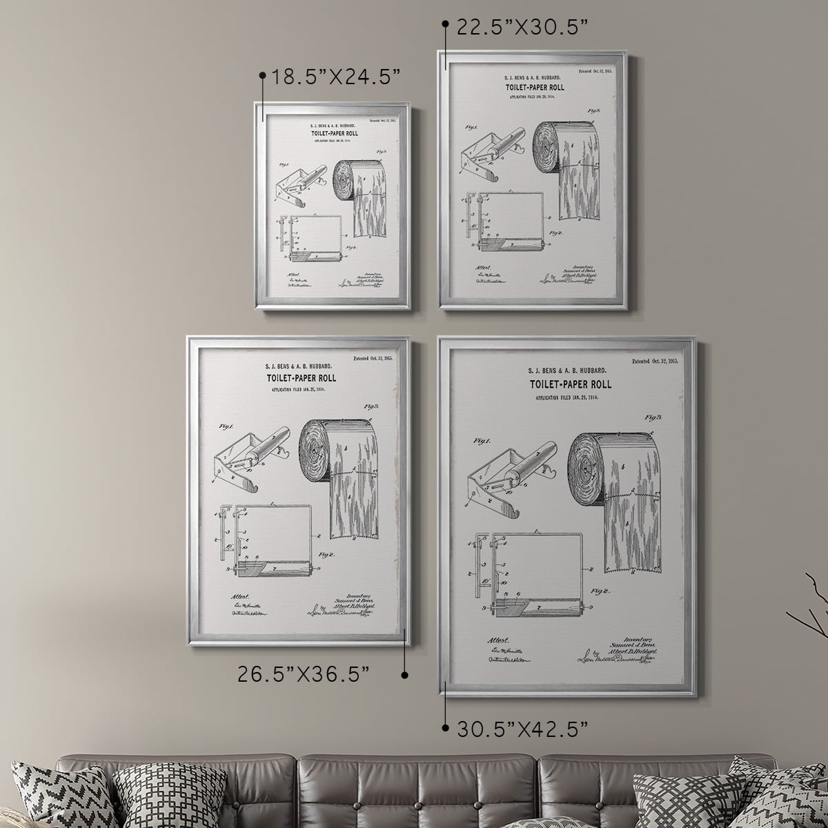 Toilet Paper Patent I Premium Classic Framed Print - Ready to Hang