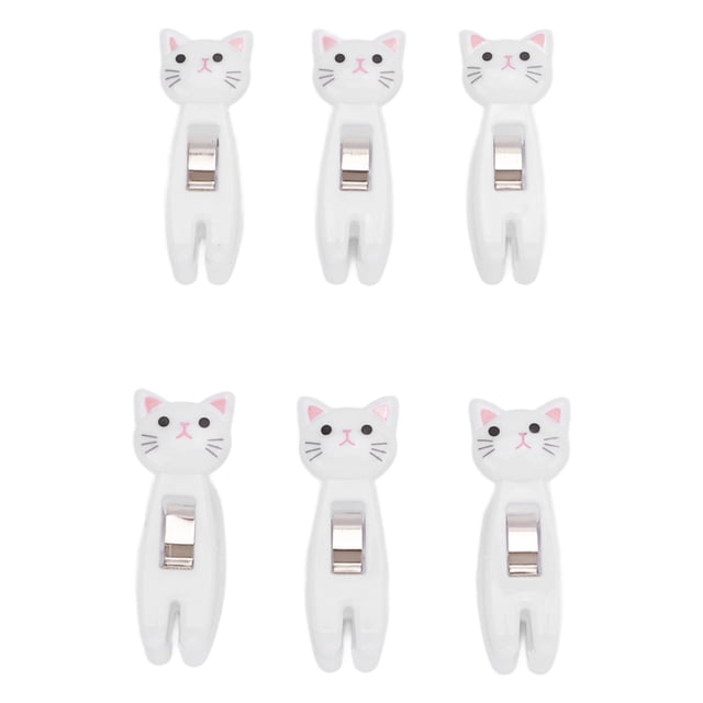 Food Bag Snack Clip, PS Iron Material Cat Snack Clips Anti Slip Strips For Office For Household White