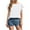 White, variant on Ruffle Sleeve Tops for Women Dressy Casual Chiffon Flowy Tee Shirt Round Neck Summer Cute Blouses Loose (XL, White)