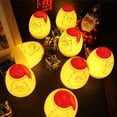 thumbnail image 4 of JM Paquete de 12 velas LED impresas de Papá Noel con forma de huevo, Halloween, Navidad, regalo (luz amarilla) JM, 4 of 5