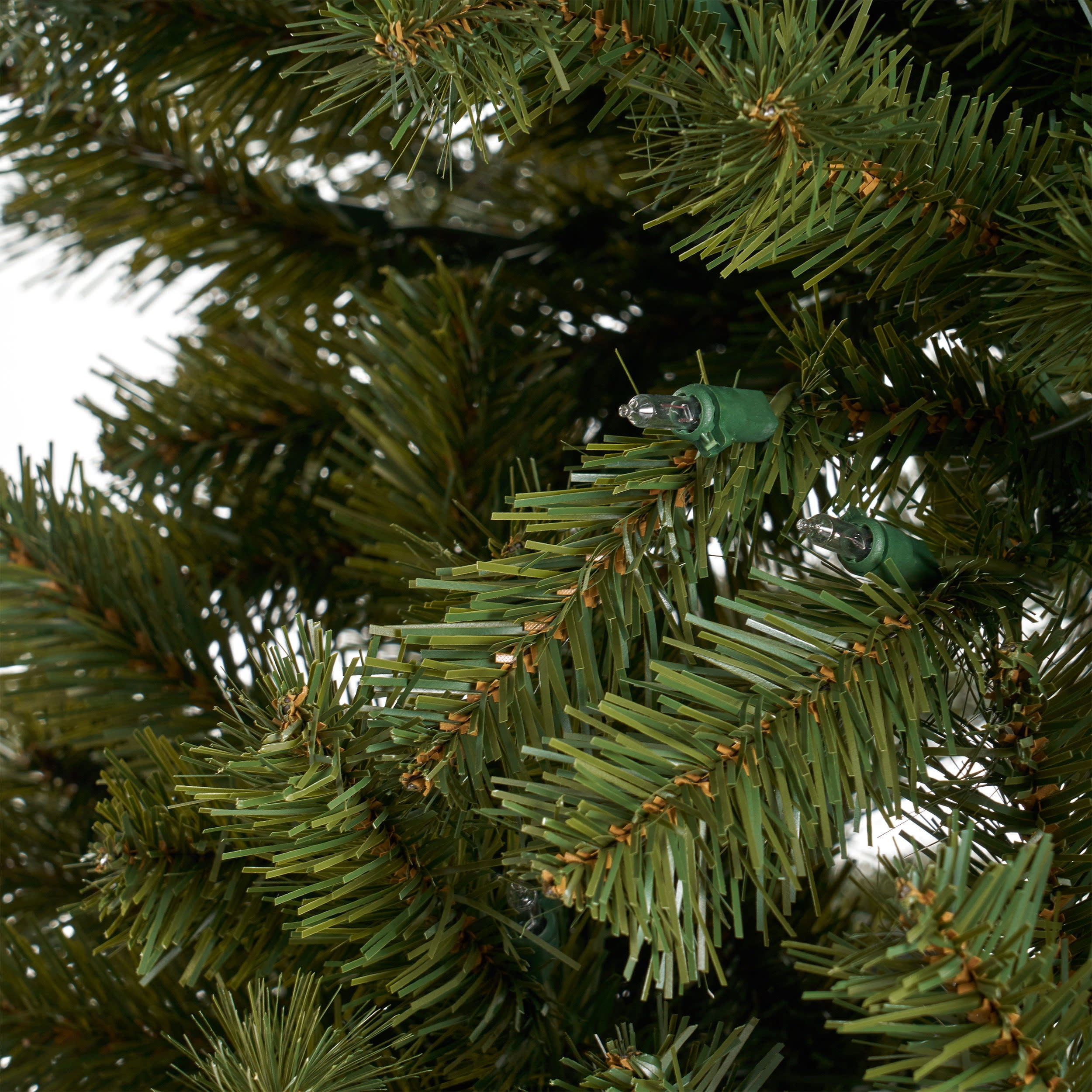 Noble House 7 Foot Artificial Noble Fir Christmas Tree, Green/Clear Lights