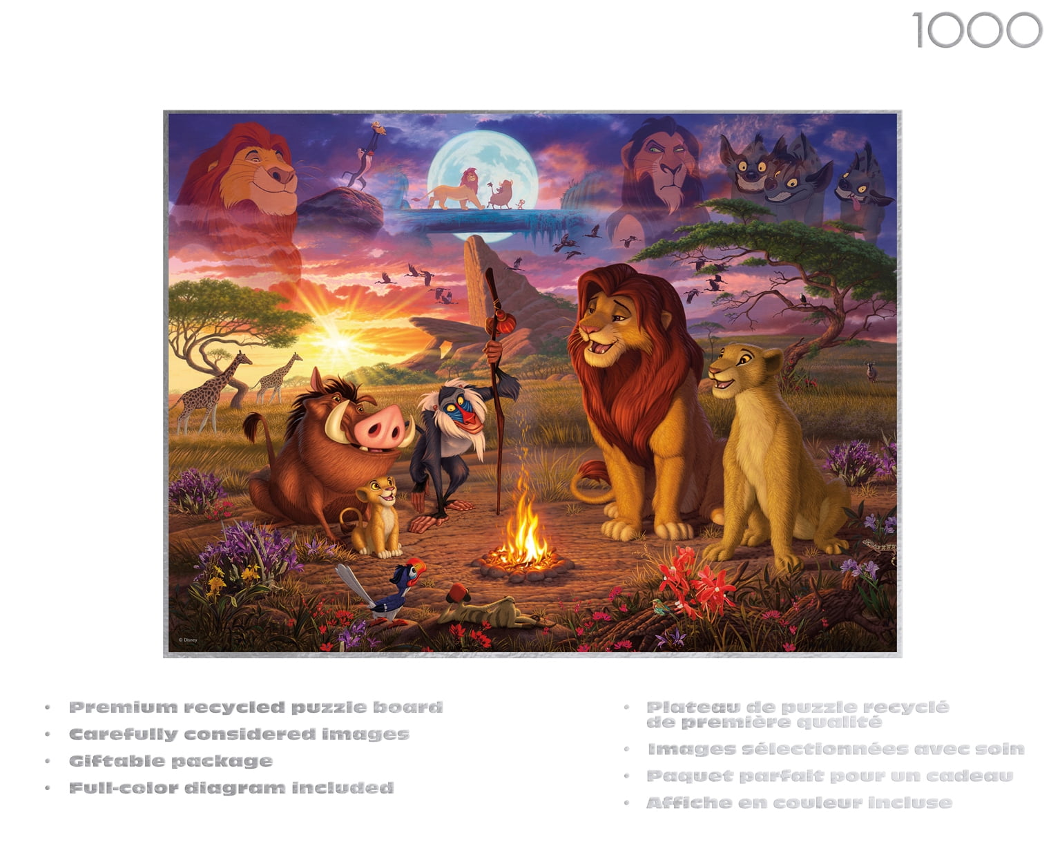 Ceaco The Lion King Vignette 1000-Piece 26.75 x 19.75-Inch Interlocking Jigsaw Puzzle for Adults Ages 14+