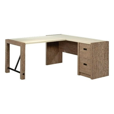 UrbanPro Modern Engineered Wood L-Desk in Brushed Oak Finish