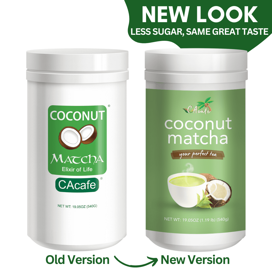 CAcafe Coconut Matcha, Japanese Matcha Powder Infused with Coconut 19.05oz (2-Pack)