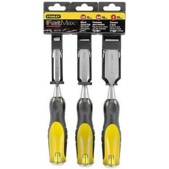 6 Pack Stanley 16-970 3-Piece FatMax Short Blade Wood Chisel Set 1/2", 3/4", 1"