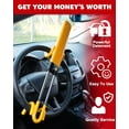 thumbnail image 3 of MRSXXNTY Steering Wheel Lock - Heavy Duty Antitheft Device and Car Security Lock with Adjustable Locking and 3 Keys - Great Vehicle and Truck Deterrent (Yellow), 3 of 5
