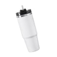 thumbnail image 4 of Vaso aislado, botella de agua de gran capacidad de doble pared de acero inoxidable a prueba de fugas, taza de agua para el hogar, viajes, viaje por carretera, al aire libre, Blanco 900ml BLESIY vaso aislado, 4 of 8