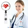 thumbnail image 2 of Nurse Badge Buckle Love Stethoscope Easy-To-Pull Buckle Retractable Badge Easy-To-Pull Certificate Buckle, 2 of 9