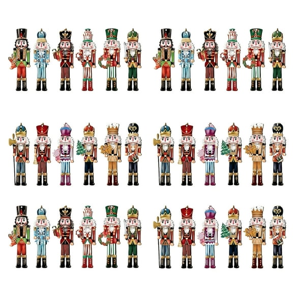 Eosunjian Nutcracker Soldier Pendant Wooden Nutcracker Hanging Ornament Painted Festive Decoration for Christmas Tree New Year Gifts Party Decor