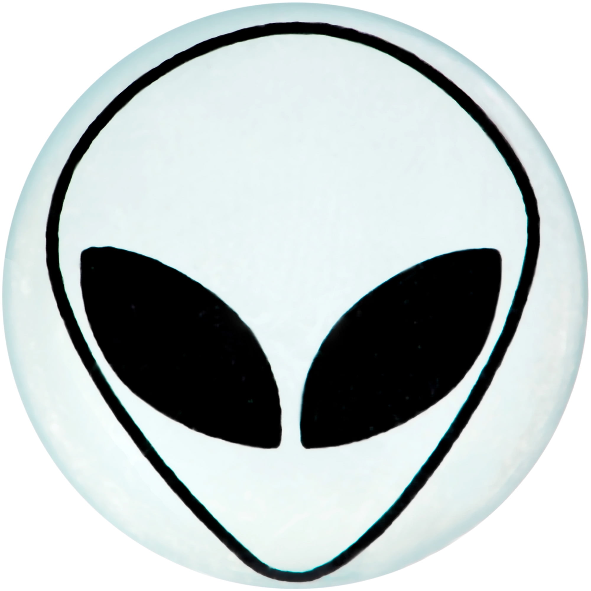 Body Candy Womens 3/4" 2Pc White Matte Glass UFO Alien Face Double Flare Ear Plug Gauges Set of 2 19mm