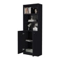 thumbnail image 5 of Dtwnek Wood Bookcase Book Storage Display Rack with 3 Shelves and 2 Door Cabinet, 5 of 6