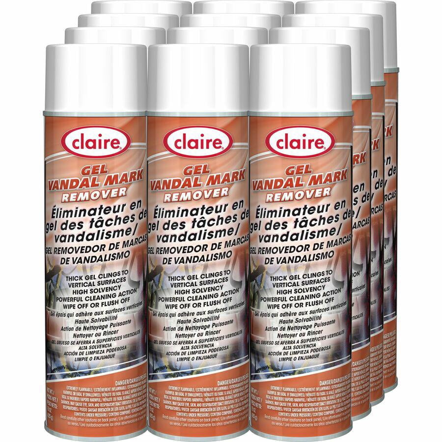 Claire CL880 15 oz. Aerosol Spray Gel Vandal Mark Remover (12