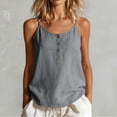 thumbnail image 2 of StSilkitty Camisole Décontractée pour Femmes Sans Manches à Col Rond avec Boutons, Bretelles Spaghetti, Débardeurs en Coton Légers et Doux, 2 of 9