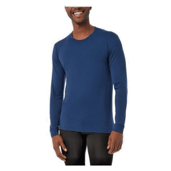 32 Degrees Heat Mens Long Sleeve Crew Neck Thermal Shirt, Deep Pacific, Size L