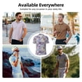thumbnail image 4 of Kdxio Lavender Flowers Print Men's Short Sleeve Polo Shirt,Midweight Men's Shirt, 4 of 6
