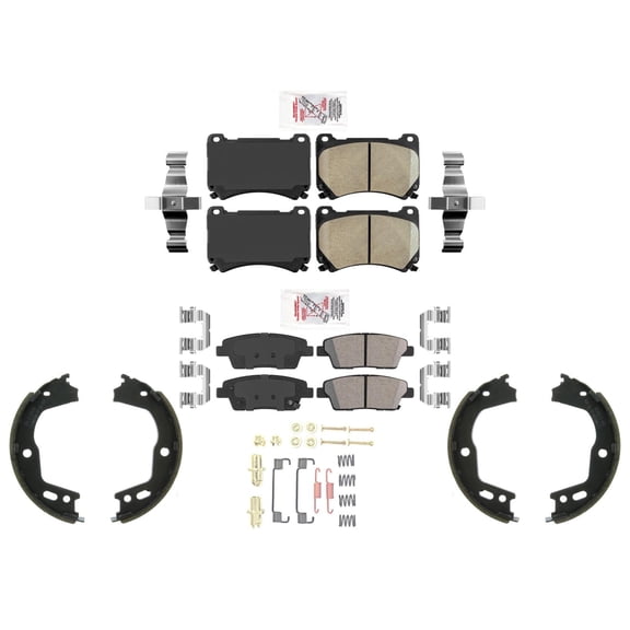 Ceramic Brake Disc Pads & Parking Shoes for 10-14 Genesis 4 Door V8