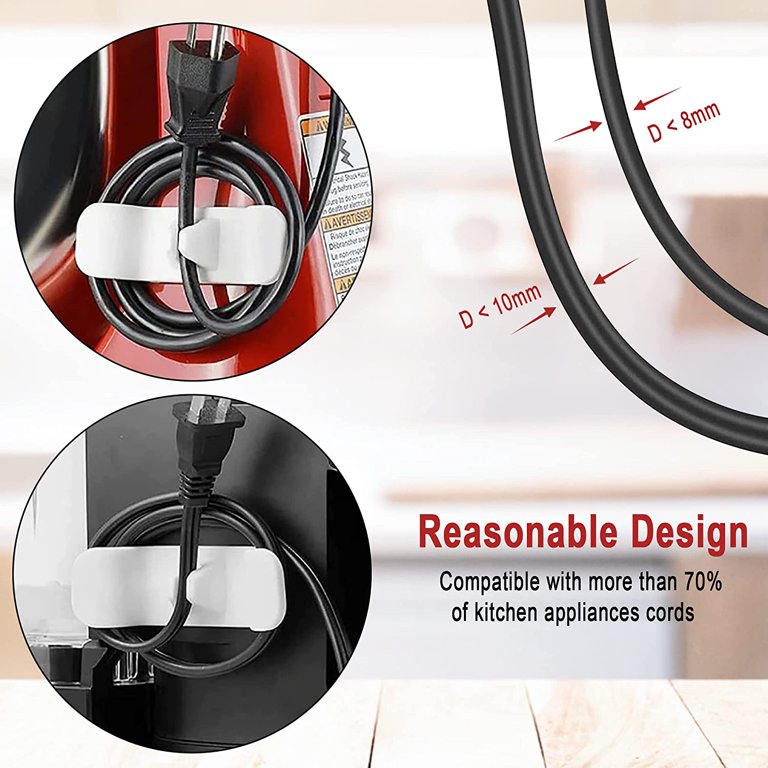 4 Pcs Cord Organizer for Appliances Kitchen,Cord Holder used to Stick onCord Organizer Kitchen Appliances for Small Home Appliances,Mixer, Coffee