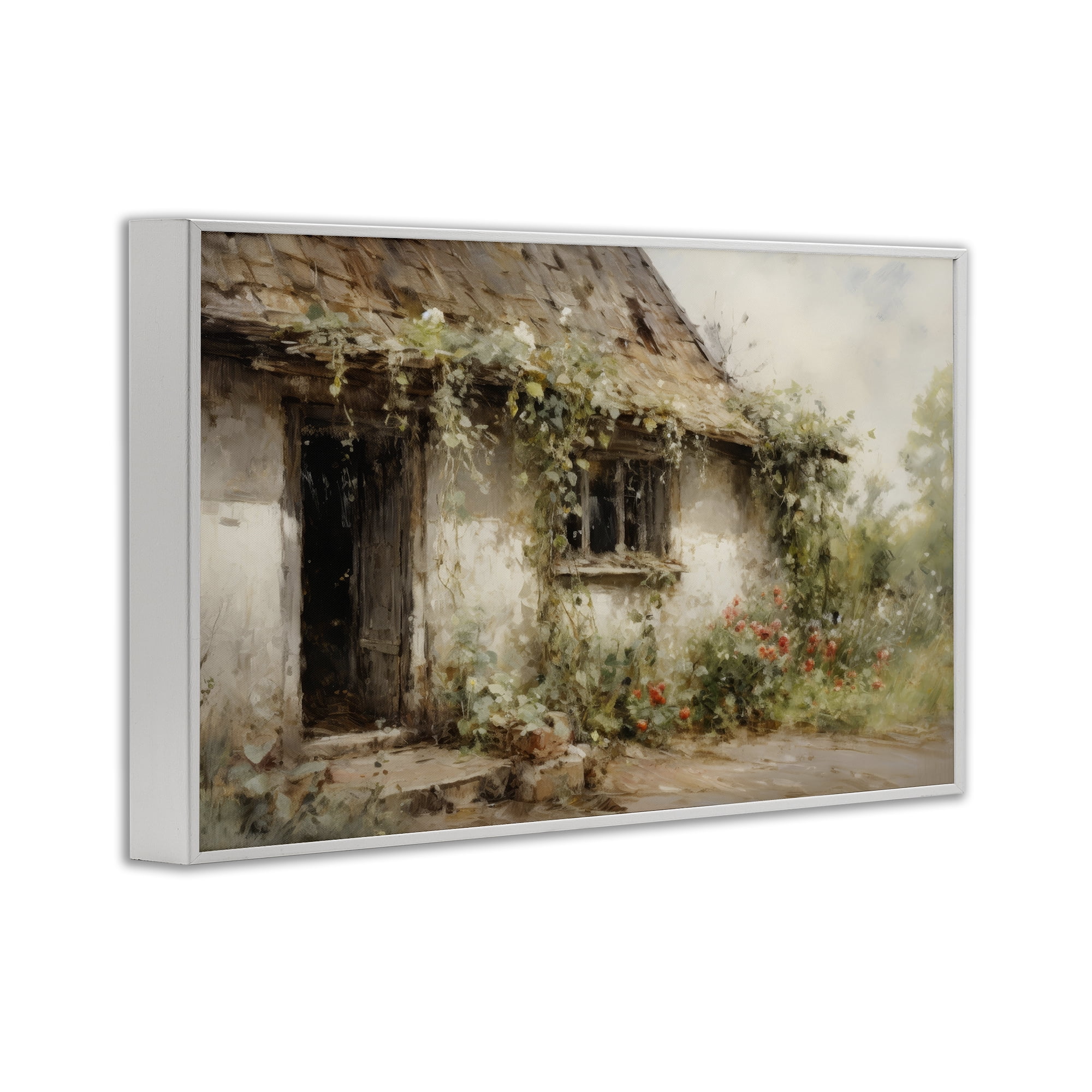 Stupell Industries Reclaimed By Nature Town & City Painting White Framed Art Print Wall Art, 24 x 16